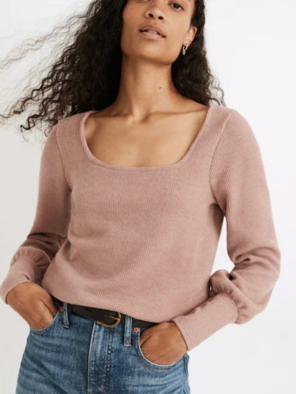 Madewell Ottoman Rib Square Neck Top